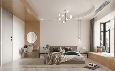 现代家居卧室3D模型下载